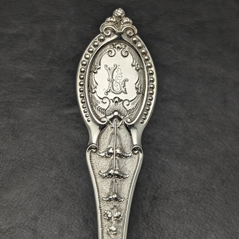 British Antique Silver Plate Berry Serving Spoon Pair